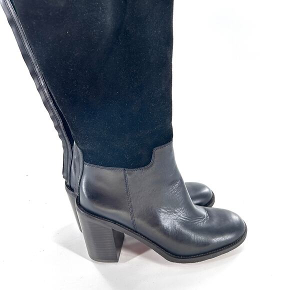 Franco Sarto Rivet Tall Riding Boots 9.5 Heel NWOT Suede Leather High Academia - Picture 8 of 10